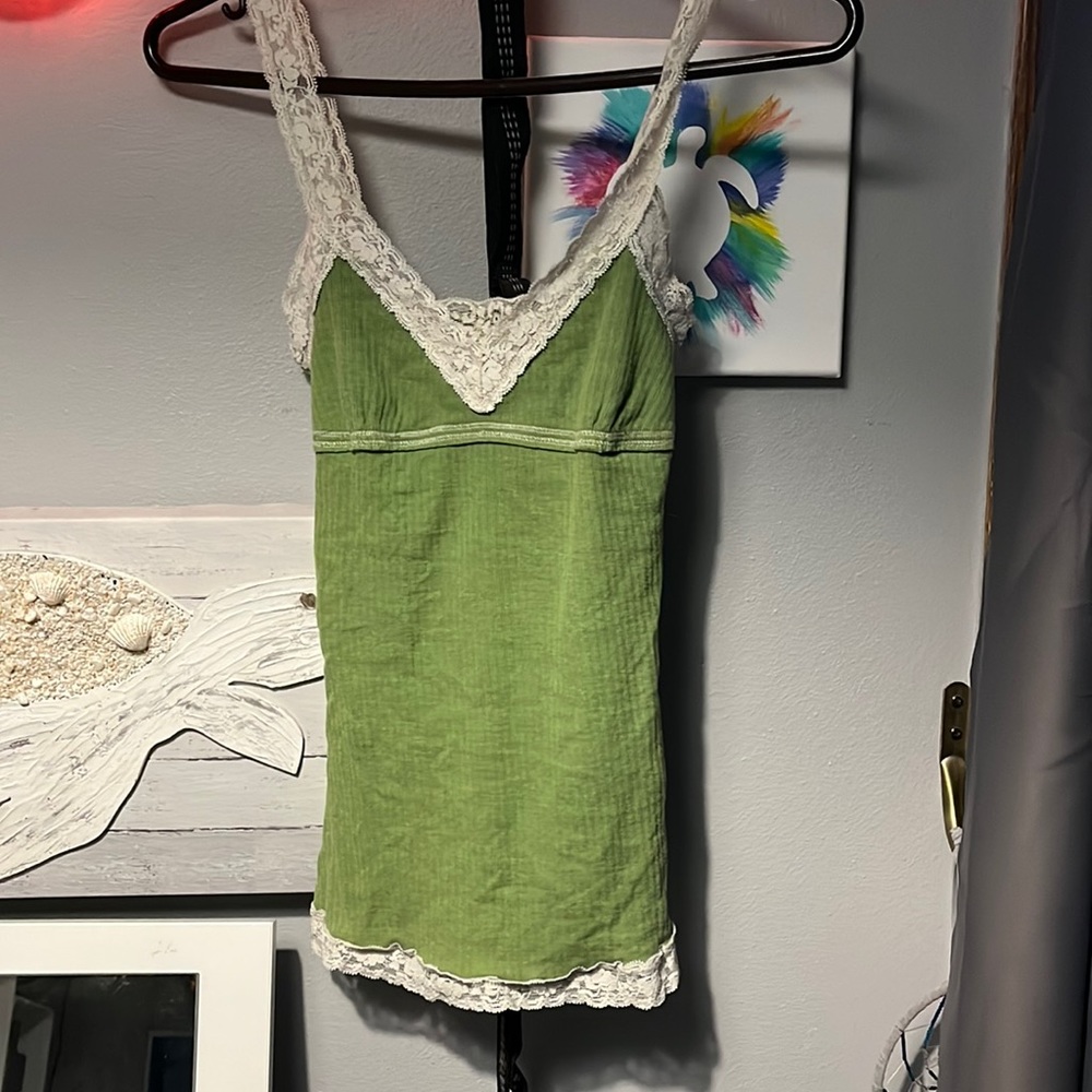 green tank top